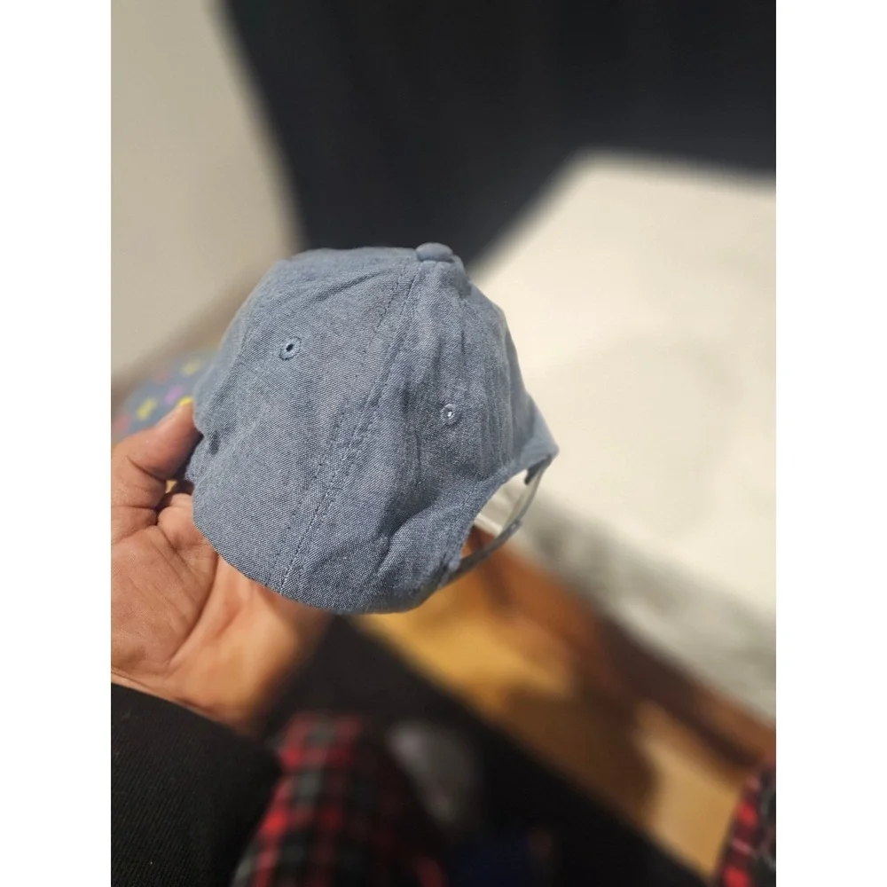 Disney Junior Minnie Mouse Girls Chambray Blue Baseball Cap Hat Snapback Bows
